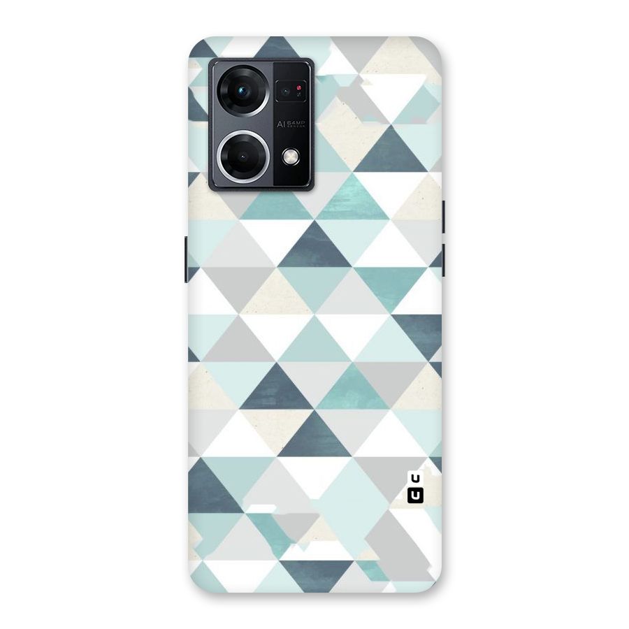 Green And Grey Pattern Glass Back Case for Oppo F21 Pro 5G