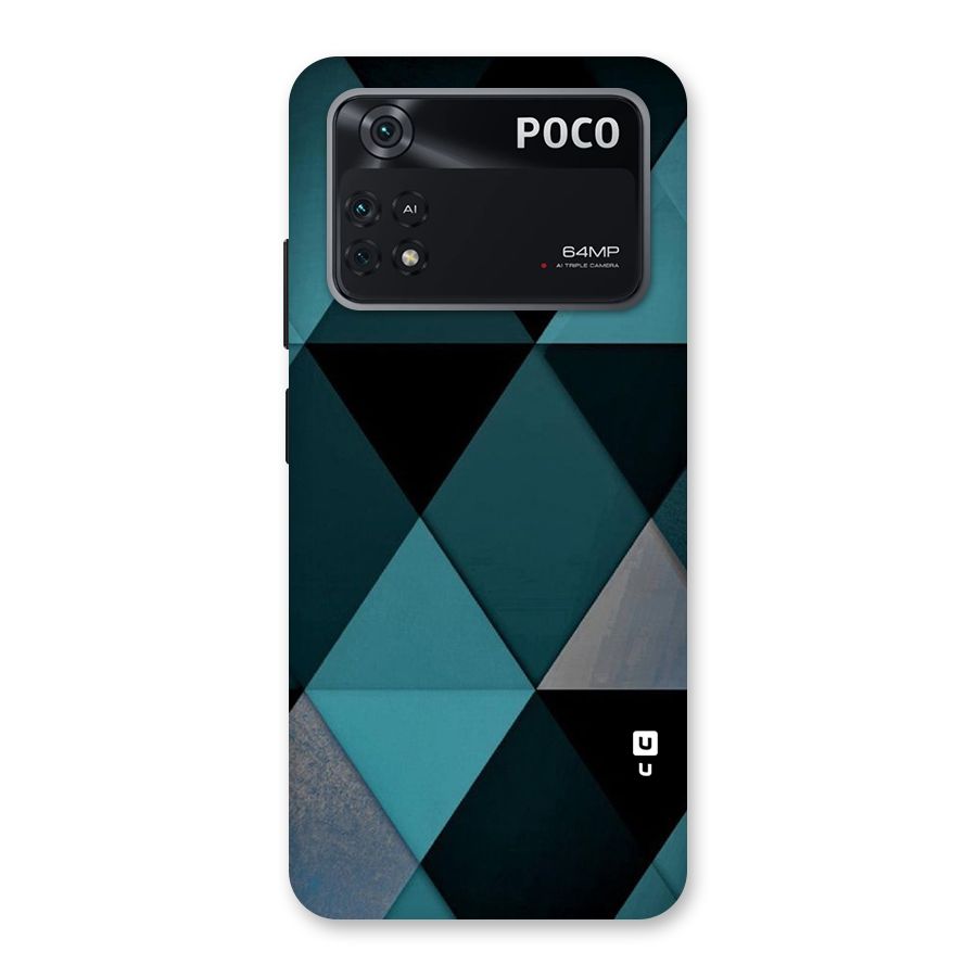 Green Black Shapes Back Case for Poco M4 Pro 4G