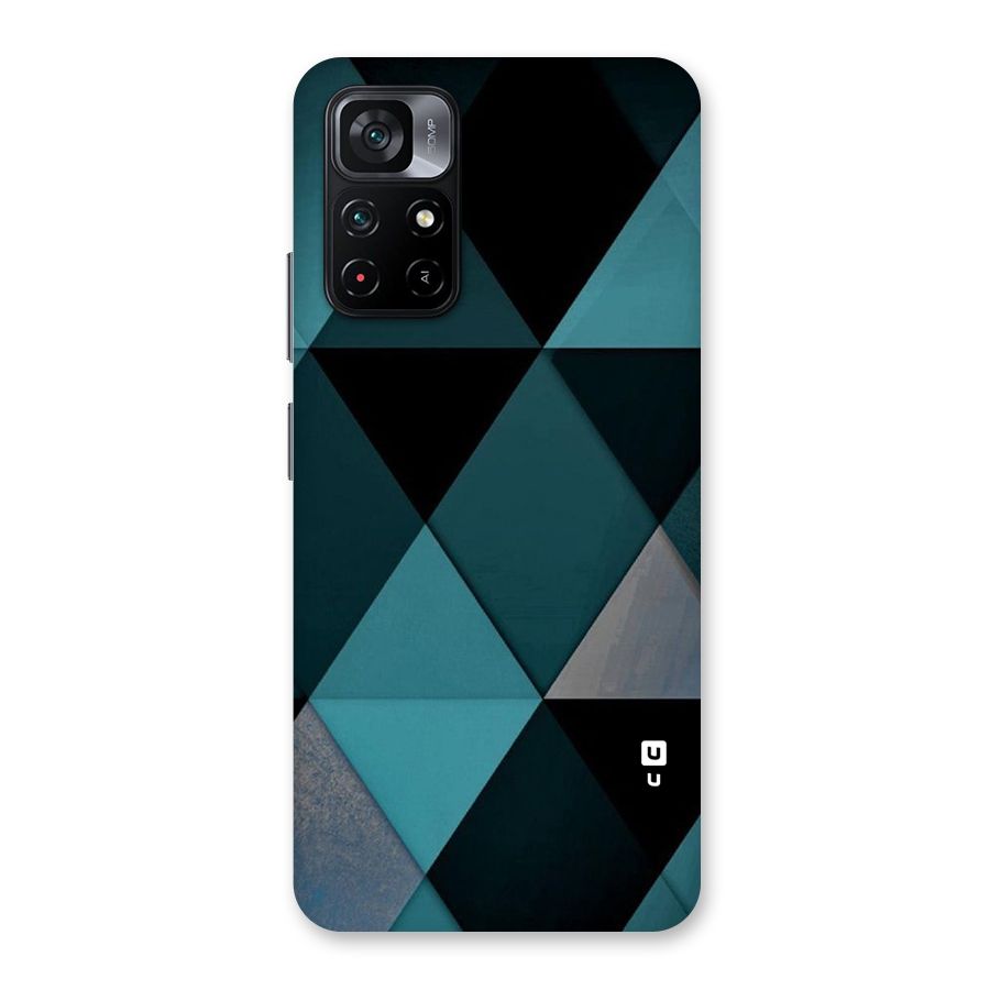 Green Black Shapes Back Case for Poco M4 Pro 5G