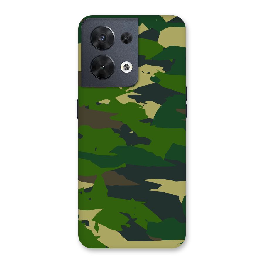 Green Camouflage Army Back Case for Oppo Reno8 5G