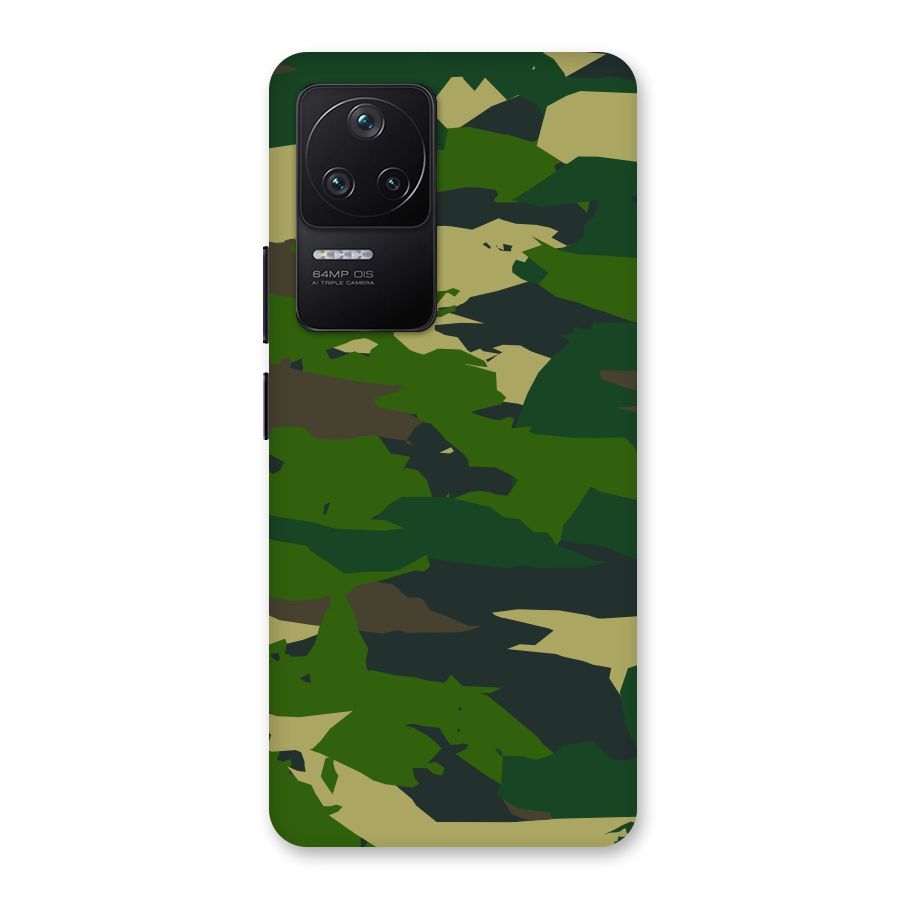 Green Camouflage Army Back Case for Poco F4 5G