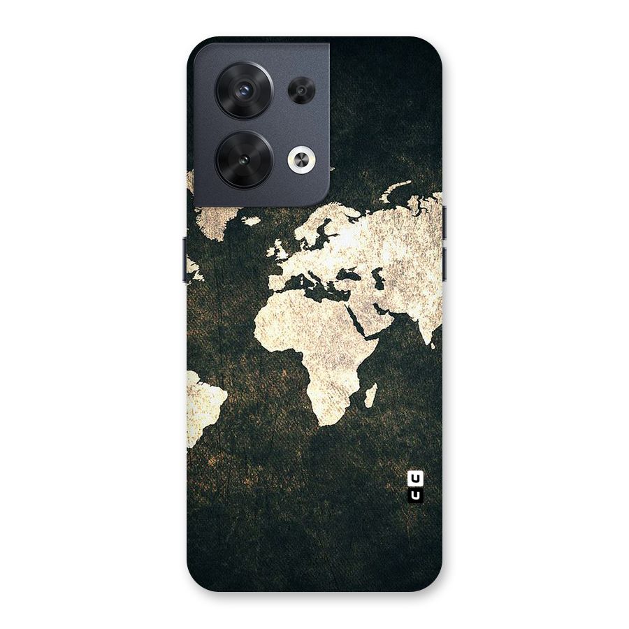 Green Gold Map Design Back Case for Oppo Reno8 5G