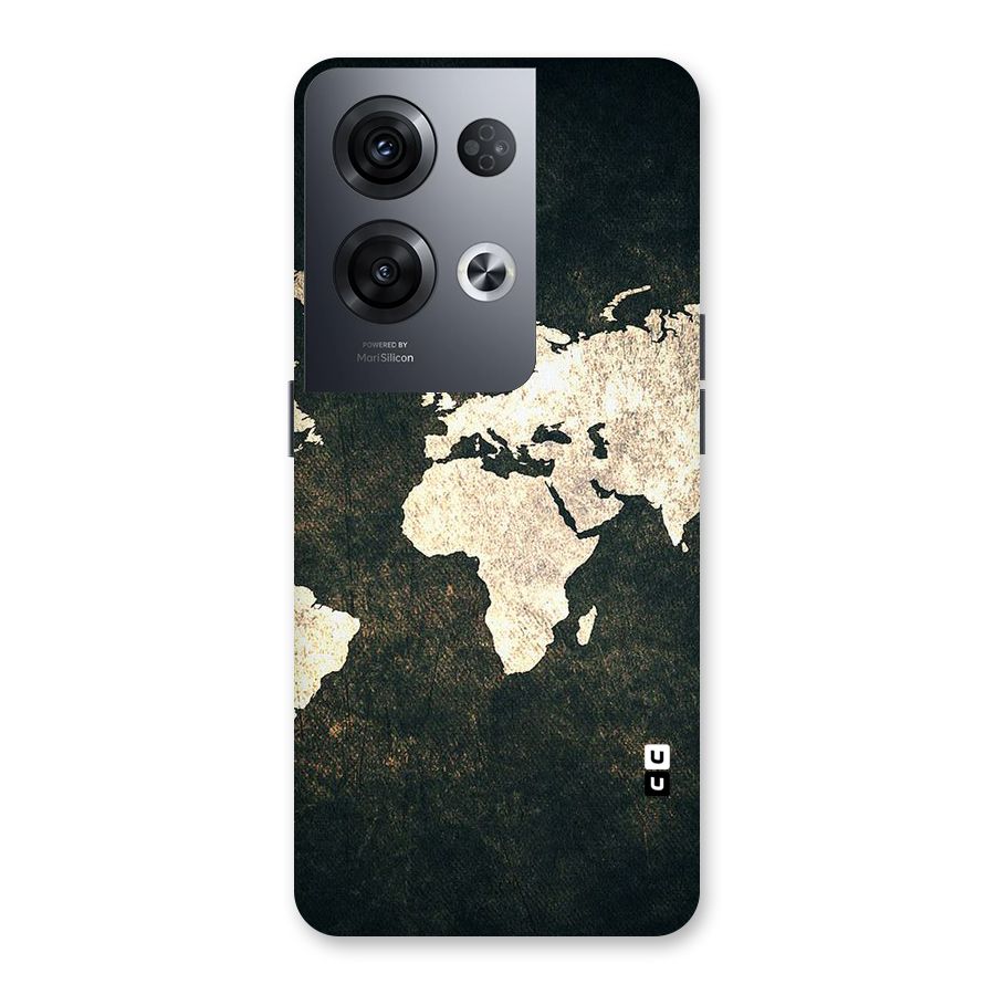 Green Gold Map Design Back Case for Oppo Reno8 Pro 5G