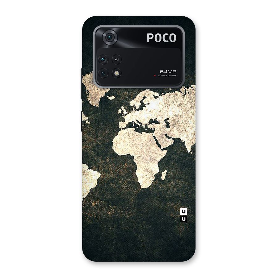 Green Gold Map Design Back Case for Poco M4 Pro 4G