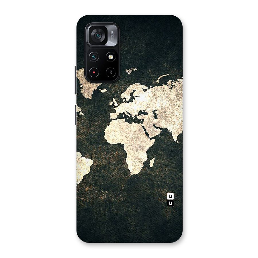 Green Gold Map Design Back Case for Poco M4 Pro 5G