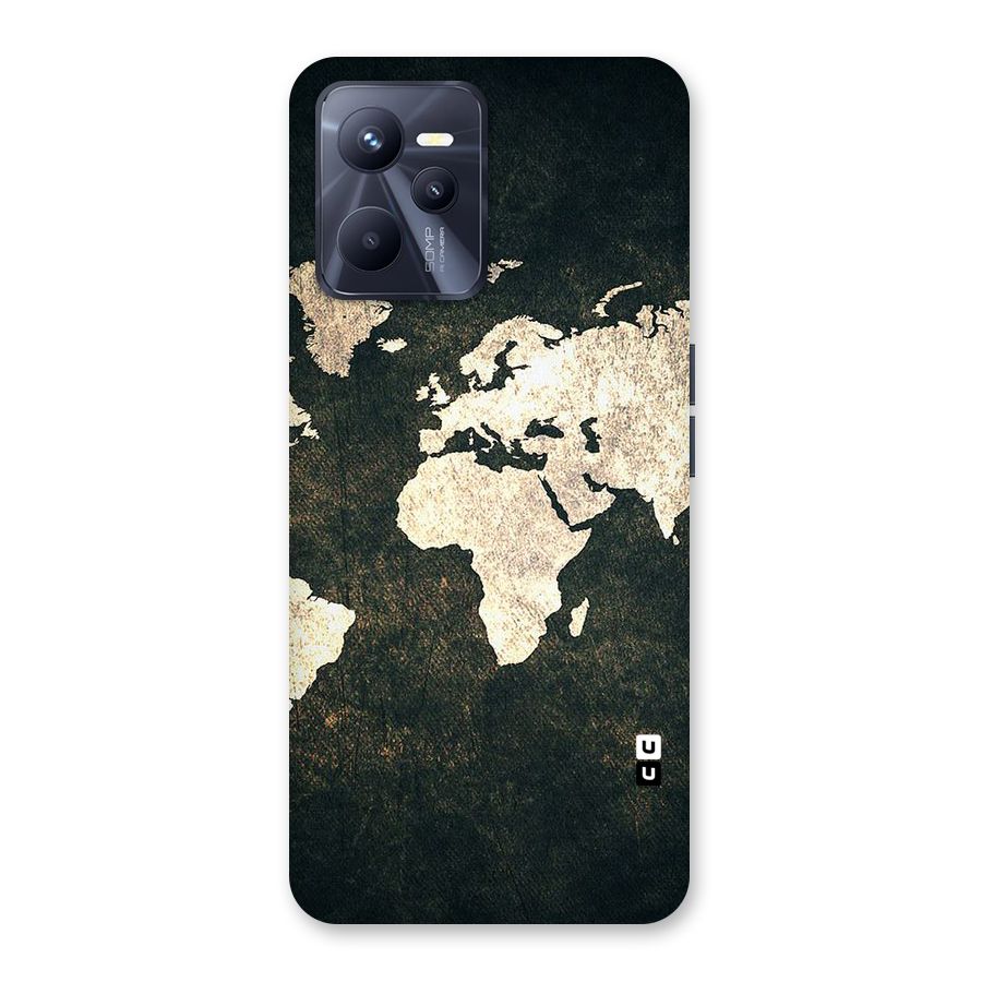 Green Gold Map Design Back Case for Realme C35