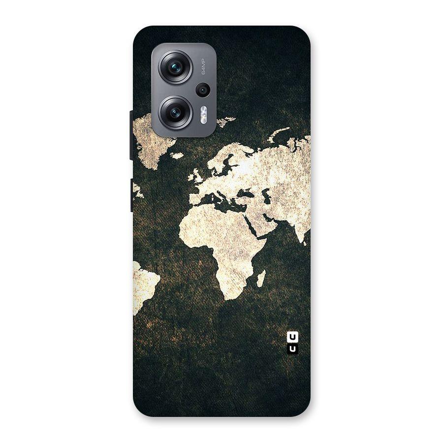 Green Gold Map Design Back Case for Redmi K50i