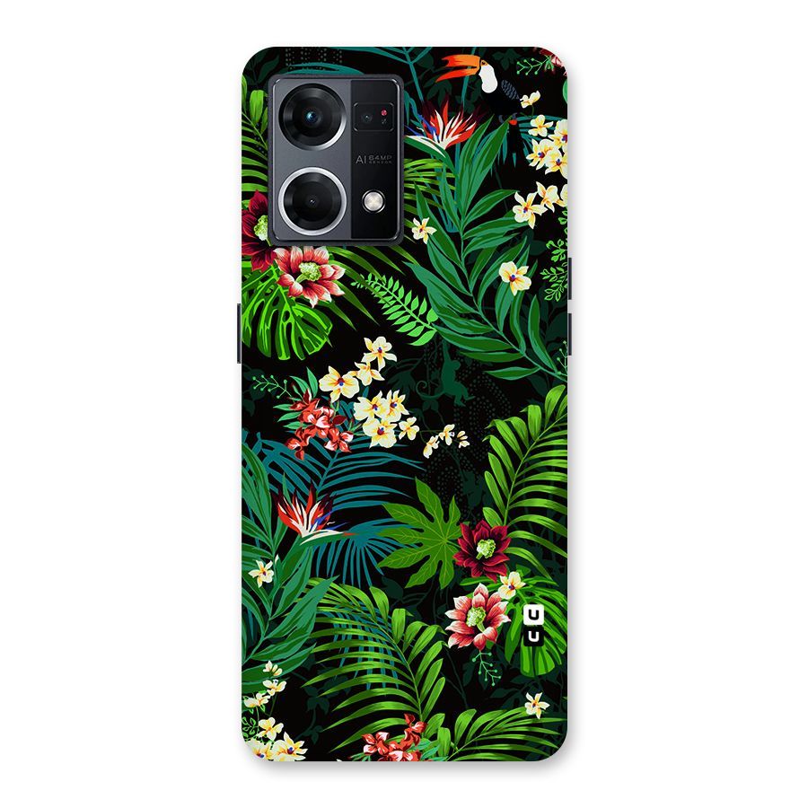 Green Leaf Design Glass Back Case for Oppo F21 Pro 5G