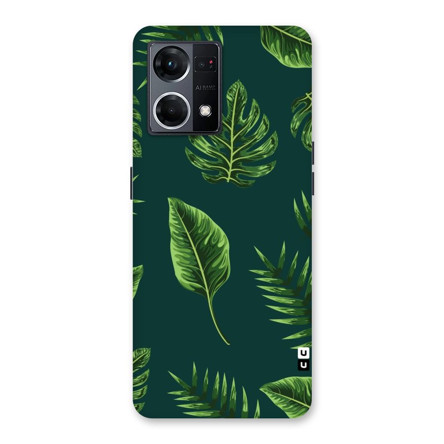 Green Leafs Glass Back Case for Oppo F21 Pro 5G