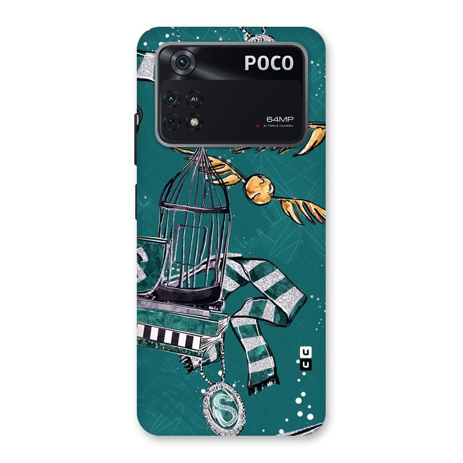 Green Scarf Back Case for Poco M4 Pro 4G