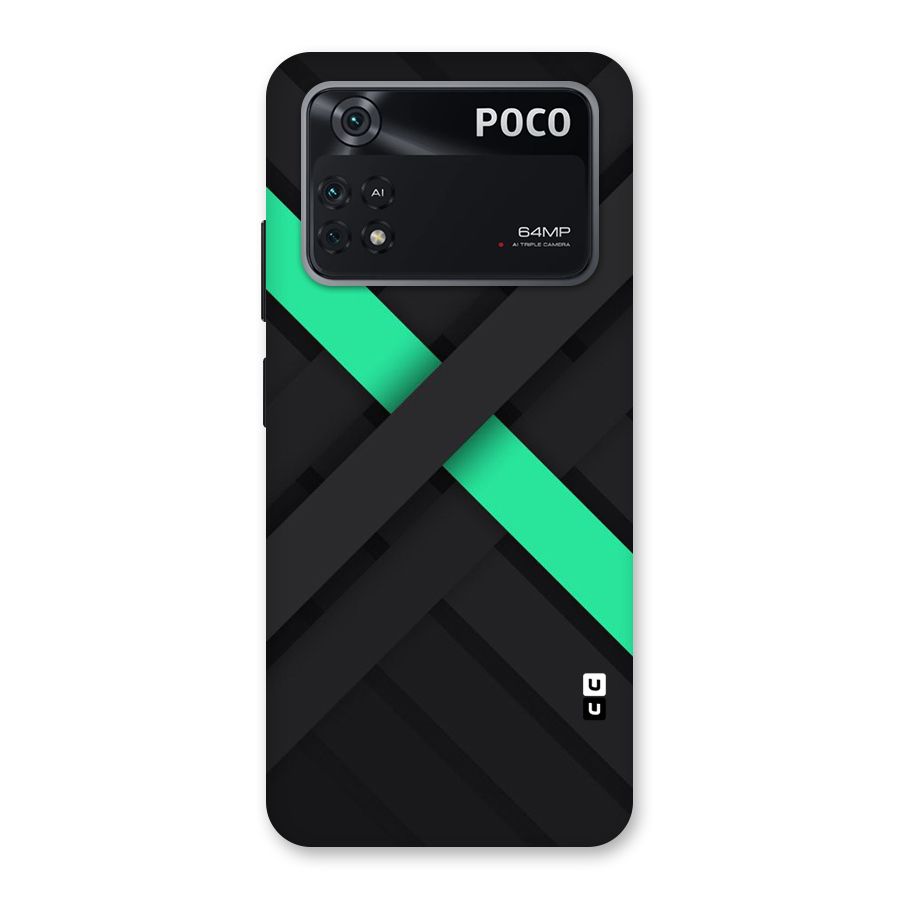 Green Stripe Diagonal Back Case for Poco M4 Pro 4G