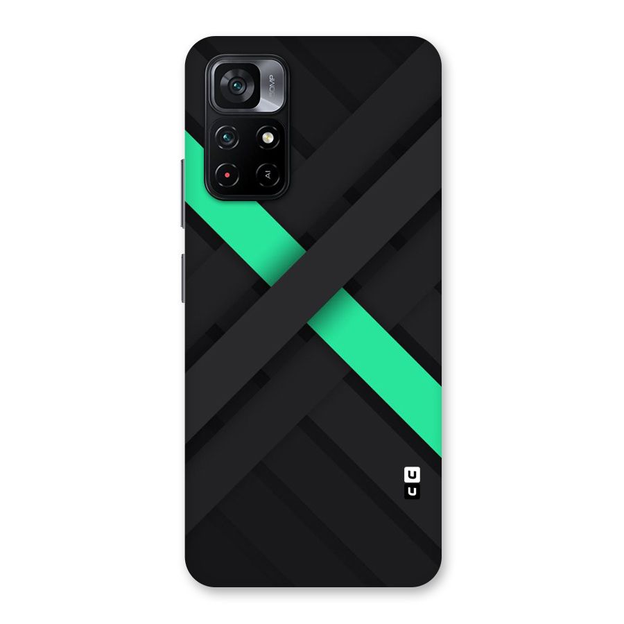 Green Stripe Diagonal Back Case for Poco M4 Pro 5G
