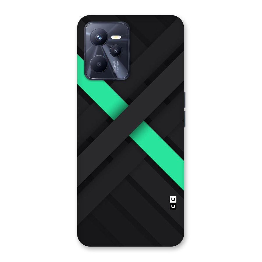 Green Stripe Diagonal Back Case for Realme C35
