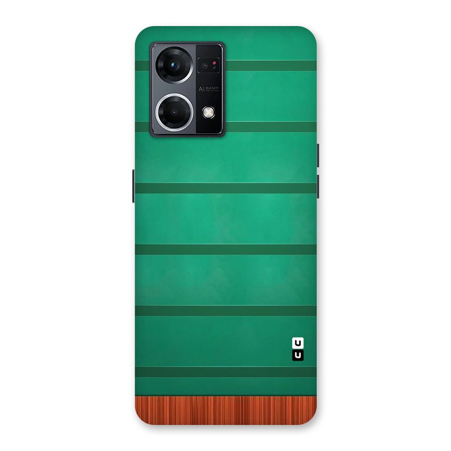 Green Wood Stripes Glass Back Case for Oppo F21 Pro 5G