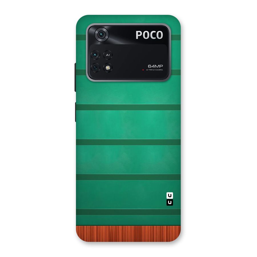 Green Wood Stripes Back Case for Poco M4 Pro 4G