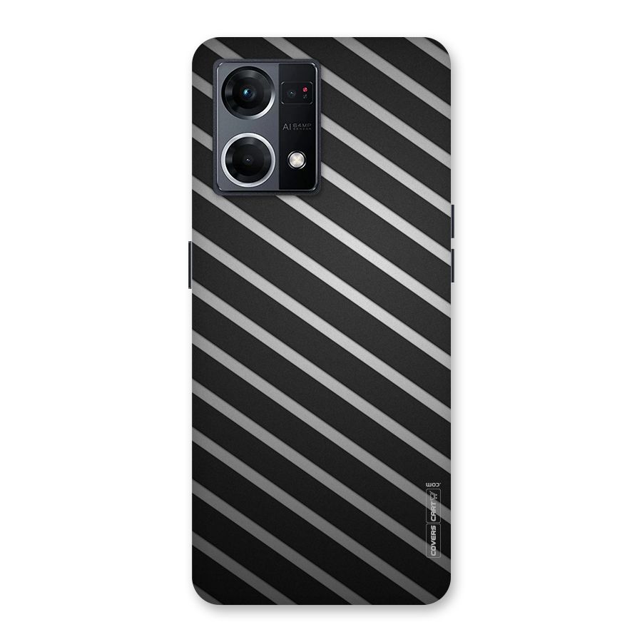 Grey And Black Stripes Glass Back Case for Oppo F21 Pro 5G