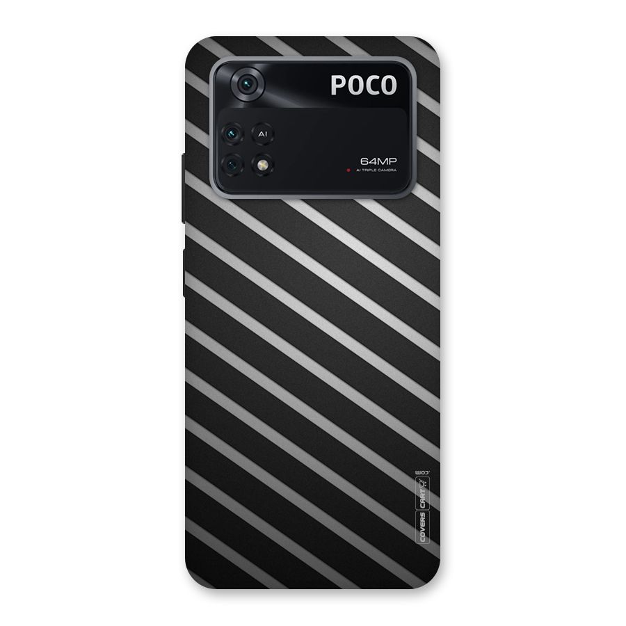 Grey And Black Stripes Back Case for Poco M4 Pro 4G