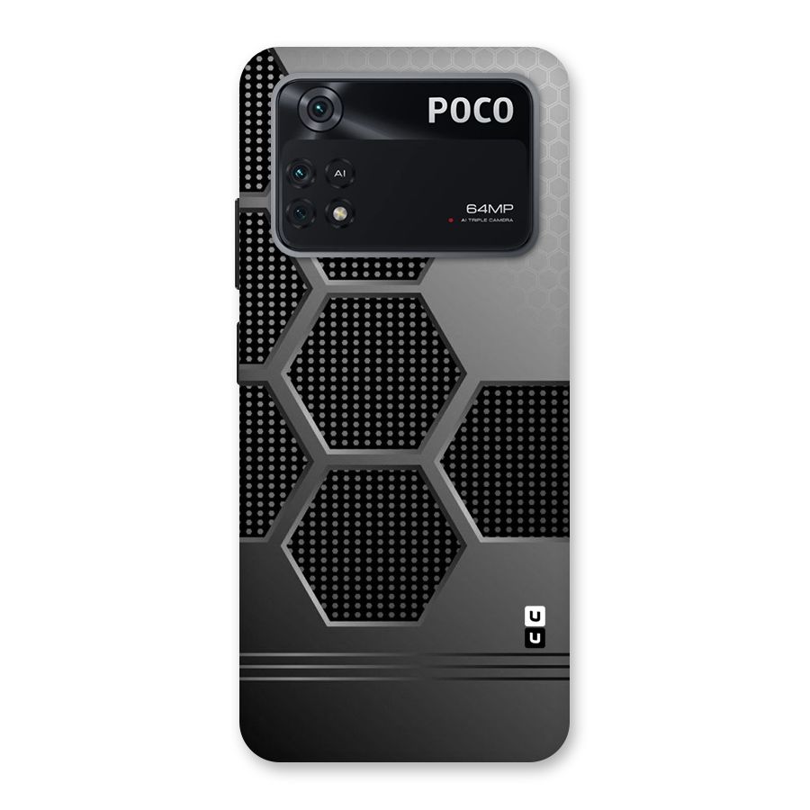 Grey Black Hexa Back Case for Poco M4 Pro 4G