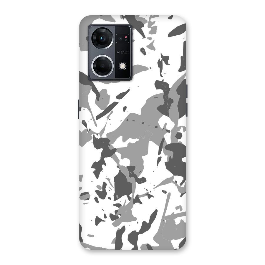 Grey Camouflage Army Glass Back Case for Oppo F21 Pro 5G