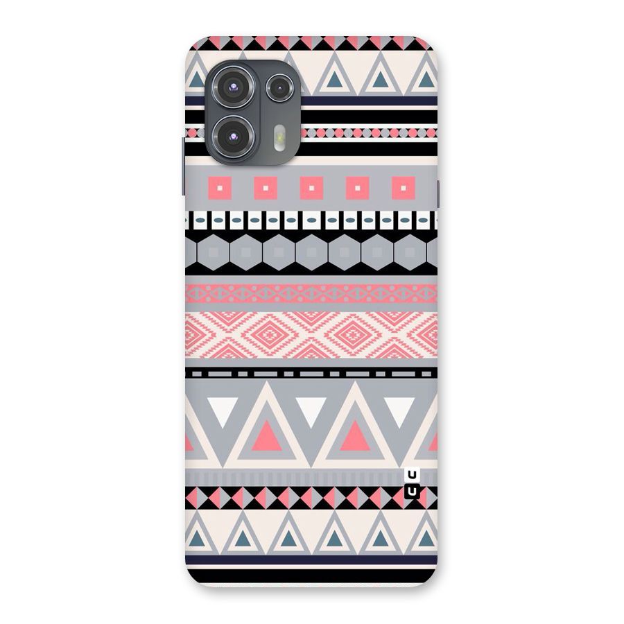 Grey Pink Pattern Back Case for Motorola Edge 20 Fusion