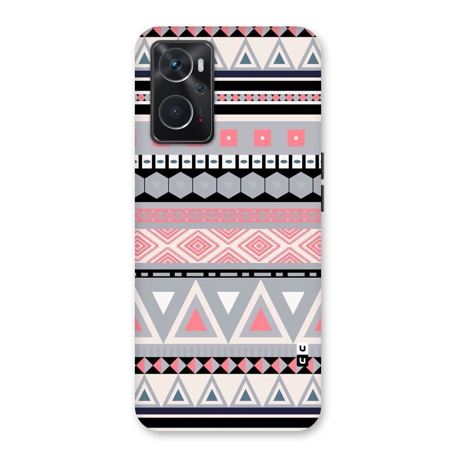 Grey Pink Pattern Back Case for Oppo K10 4G