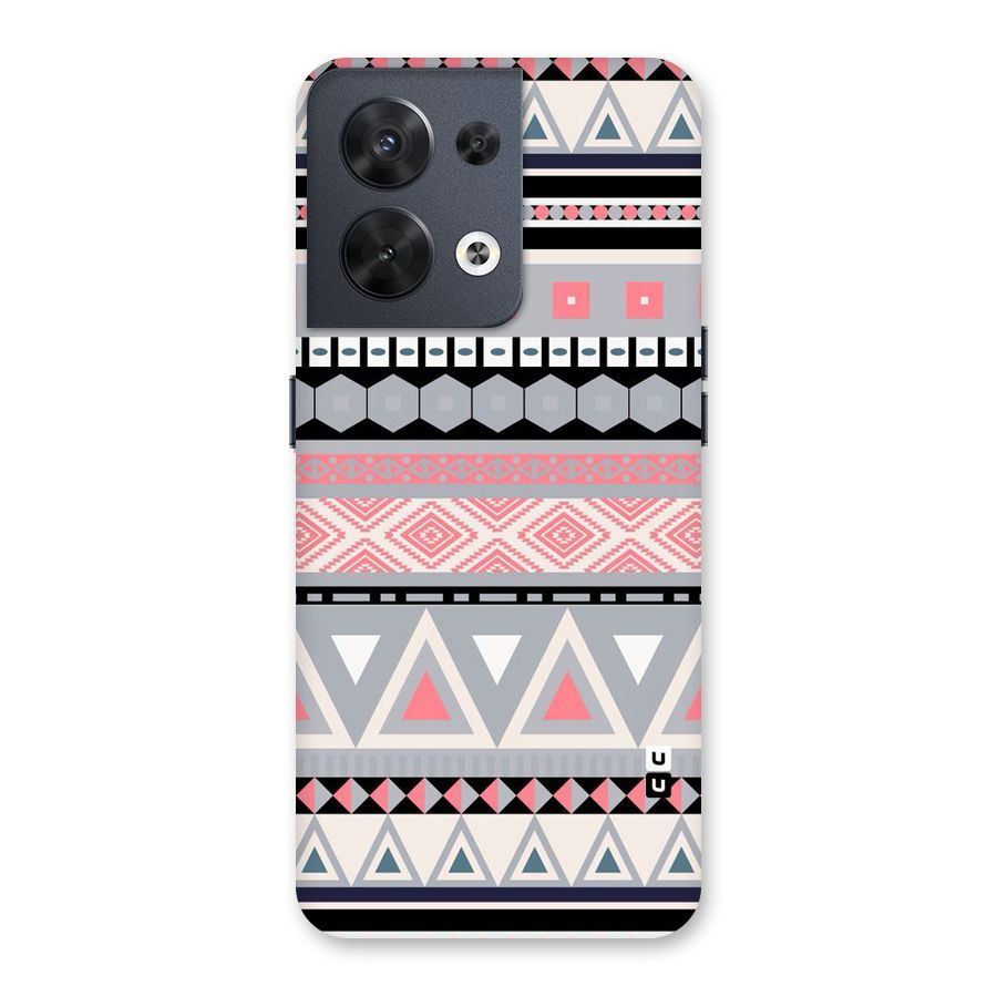 Grey Pink Pattern Back Case for Oppo Reno8 5G