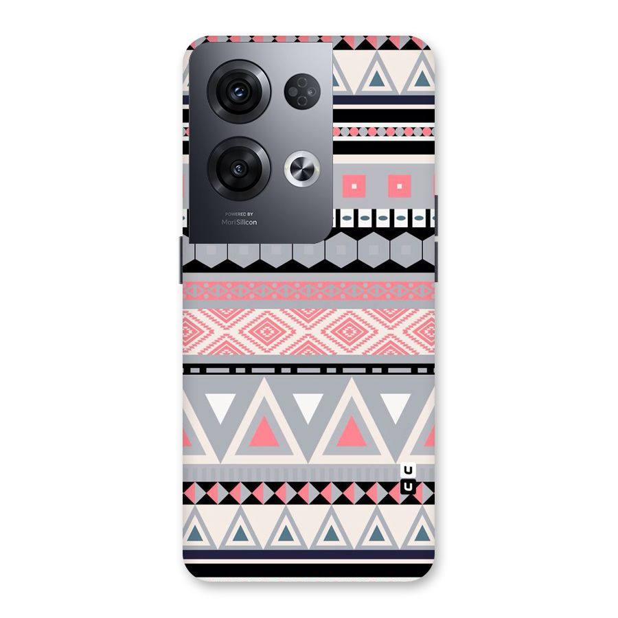 Grey Pink Pattern Back Case for Oppo Reno8 Pro 5G
