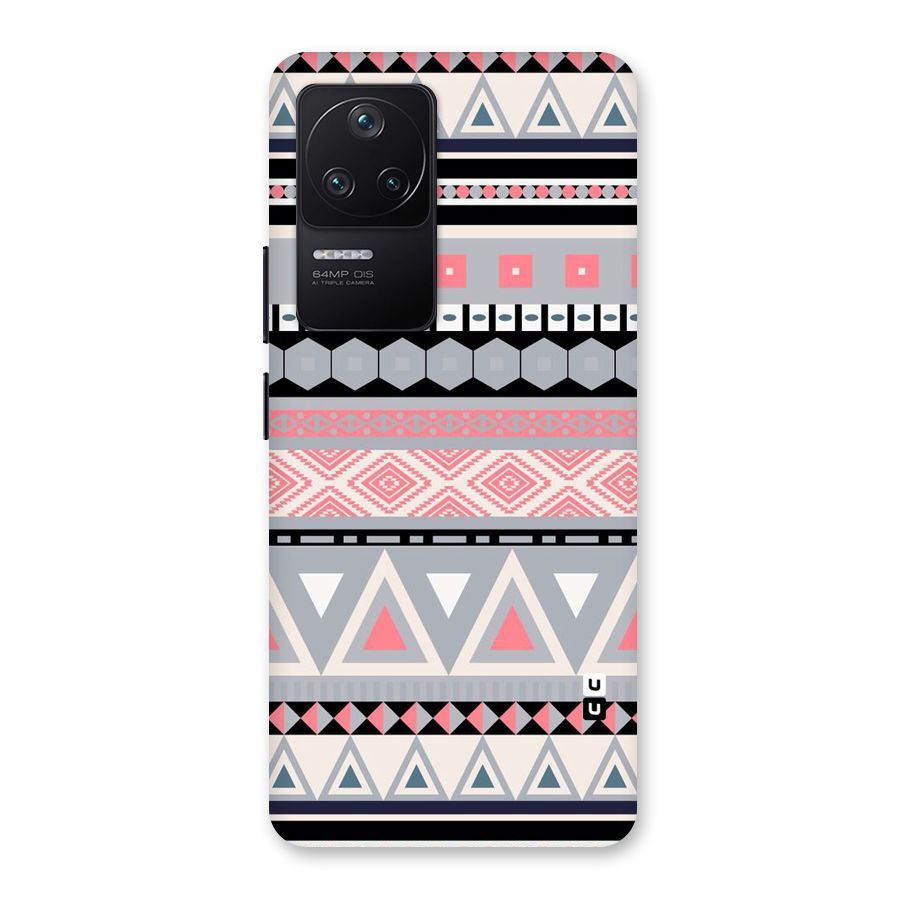 Grey Pink Pattern Back Case for Poco F4 5G