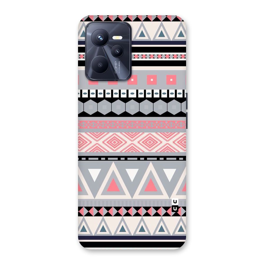 Grey Pink Pattern Back Case for Realme C35