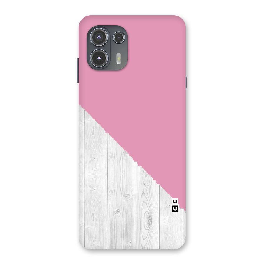 Grey Pink Wooden Design Back Case for Motorola Edge 20 Fusion