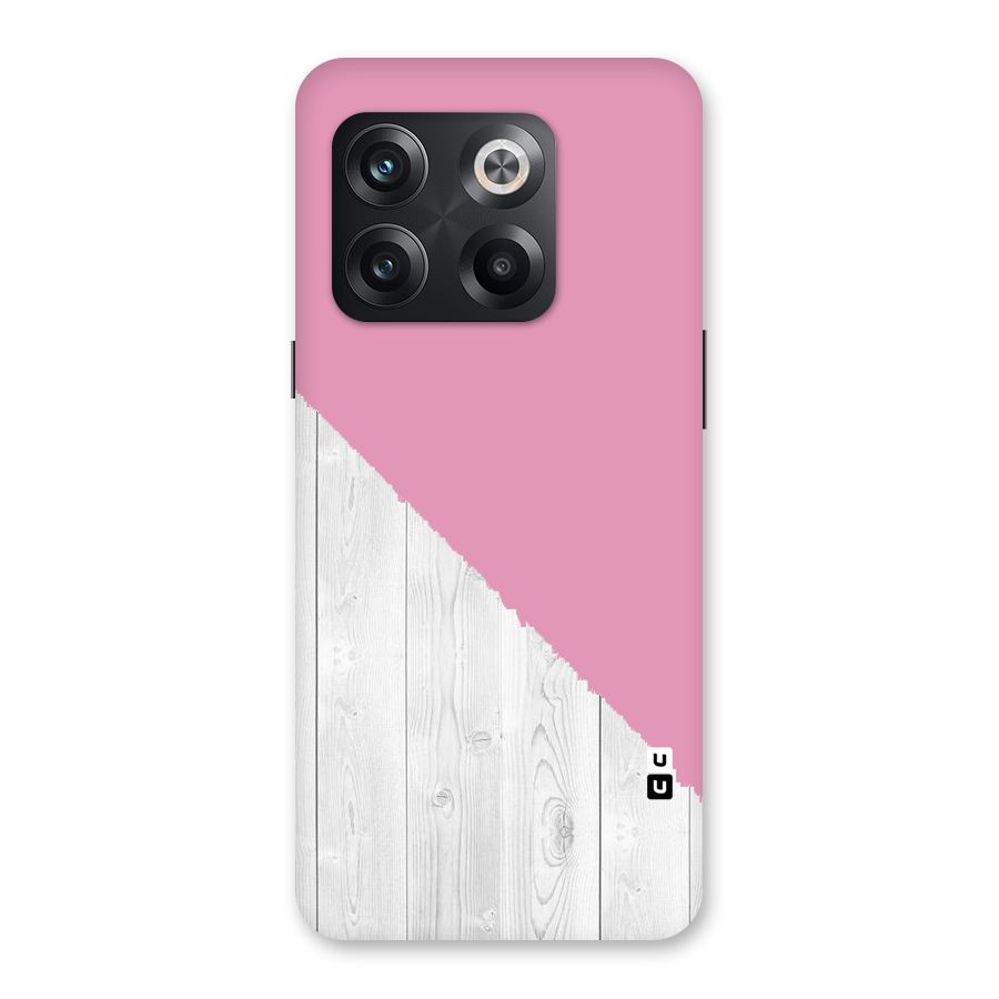 Grey Pink Wooden Design Back Case for OnePlus 10T