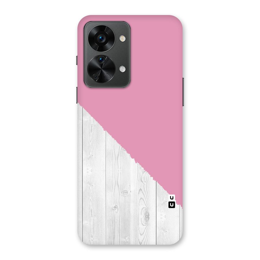 Grey Pink Wooden Design Back Case for OnePlus Nord 2T