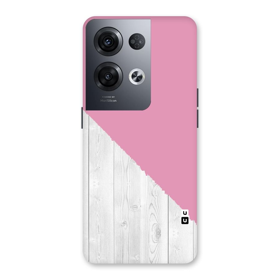 Grey Pink Wooden Design Back Case for Oppo Reno8 Pro 5G
