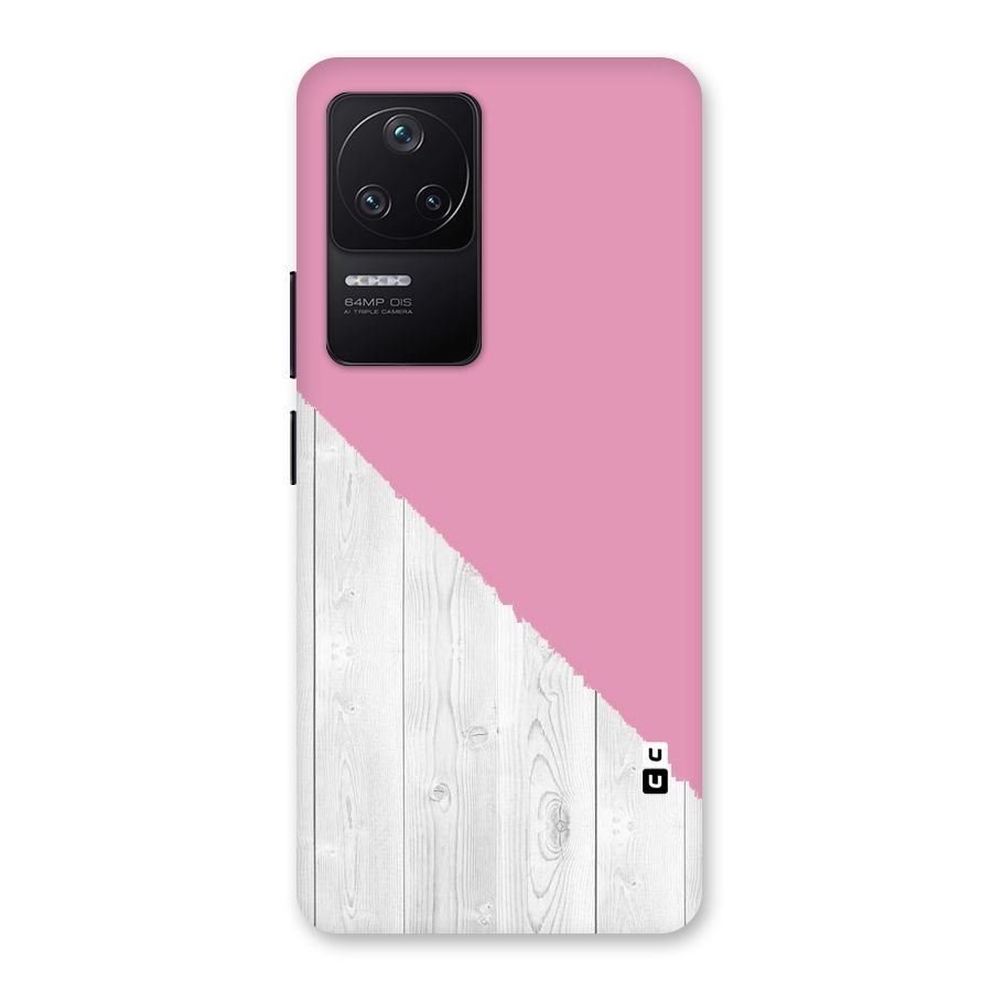 Grey Pink Wooden Design Back Case for Poco F4 5G