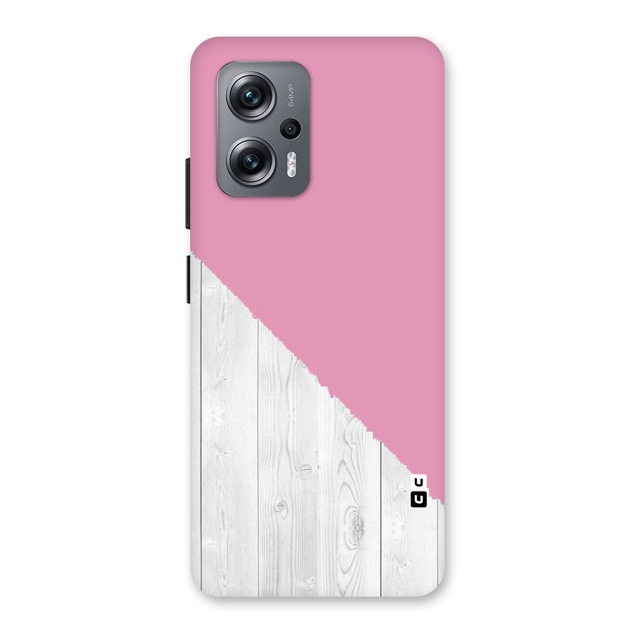 Grey Pink Wooden Design Back Case for Redmi K50i