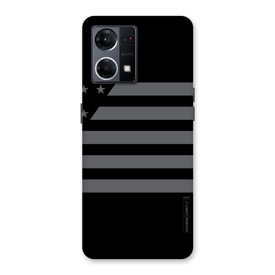 Grey Star Striped Pattern Glass Back Case for Oppo F21 Pro 5G
