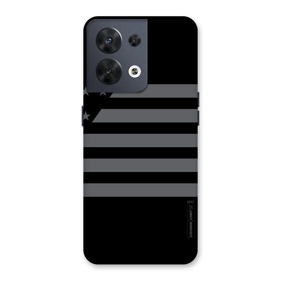 Grey Star Striped Pattern Back Case for Oppo Reno8 5G