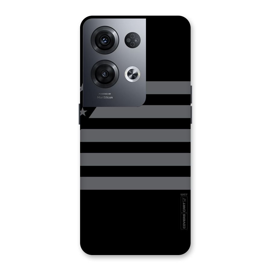 Grey Star Striped Pattern Back Case for Oppo Reno8 Pro 5G