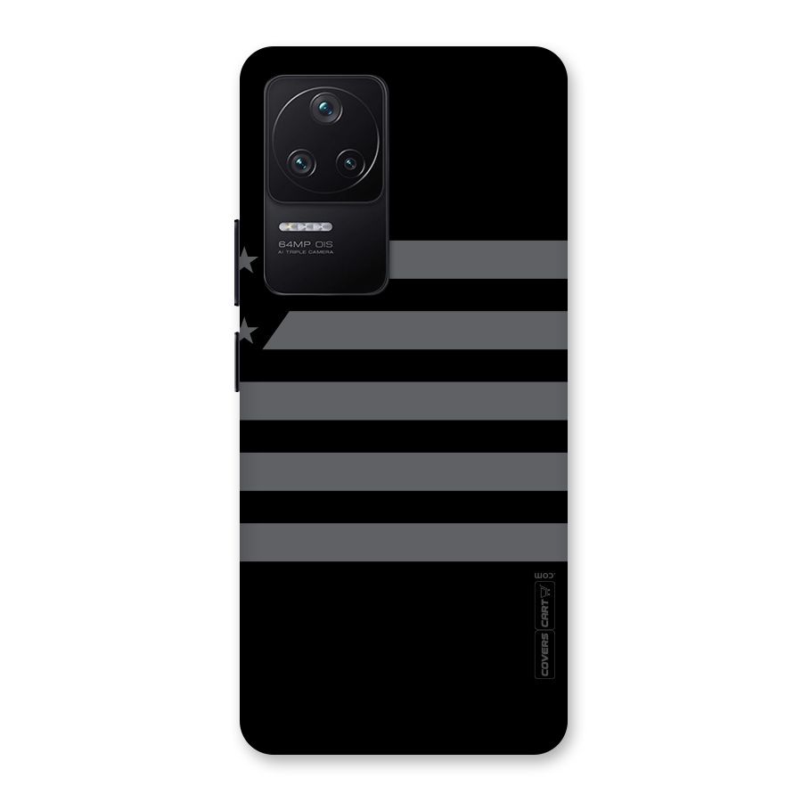 Grey Star Striped Pattern Back Case for Poco F4 5G