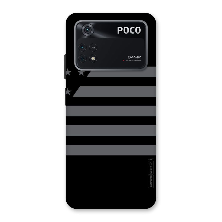 Grey Star Striped Pattern Back Case for Poco M4 Pro 4G