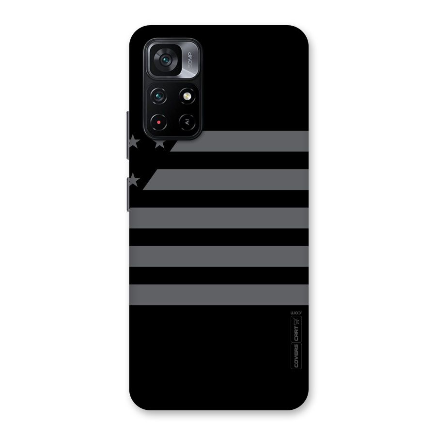 Grey Star Striped Pattern Back Case for Poco M4 Pro 5G