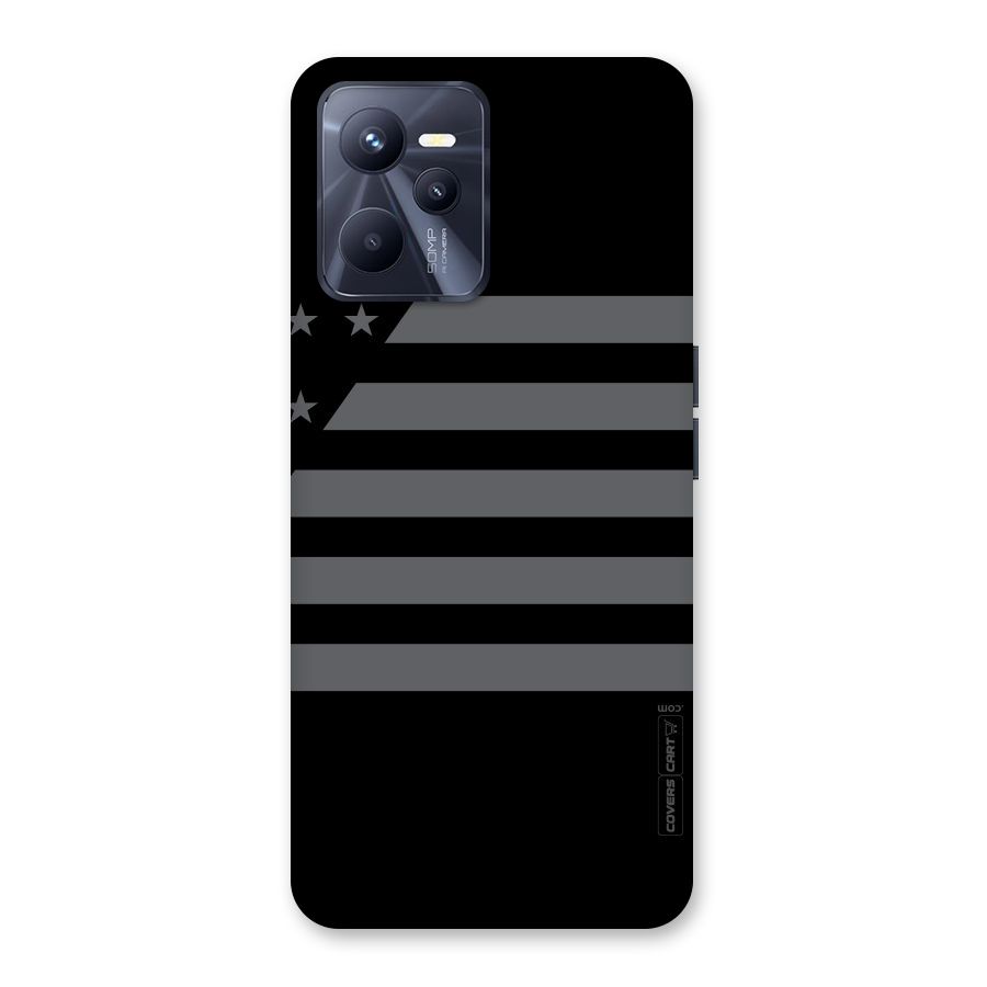 Grey Star Striped Pattern Back Case for Realme C35