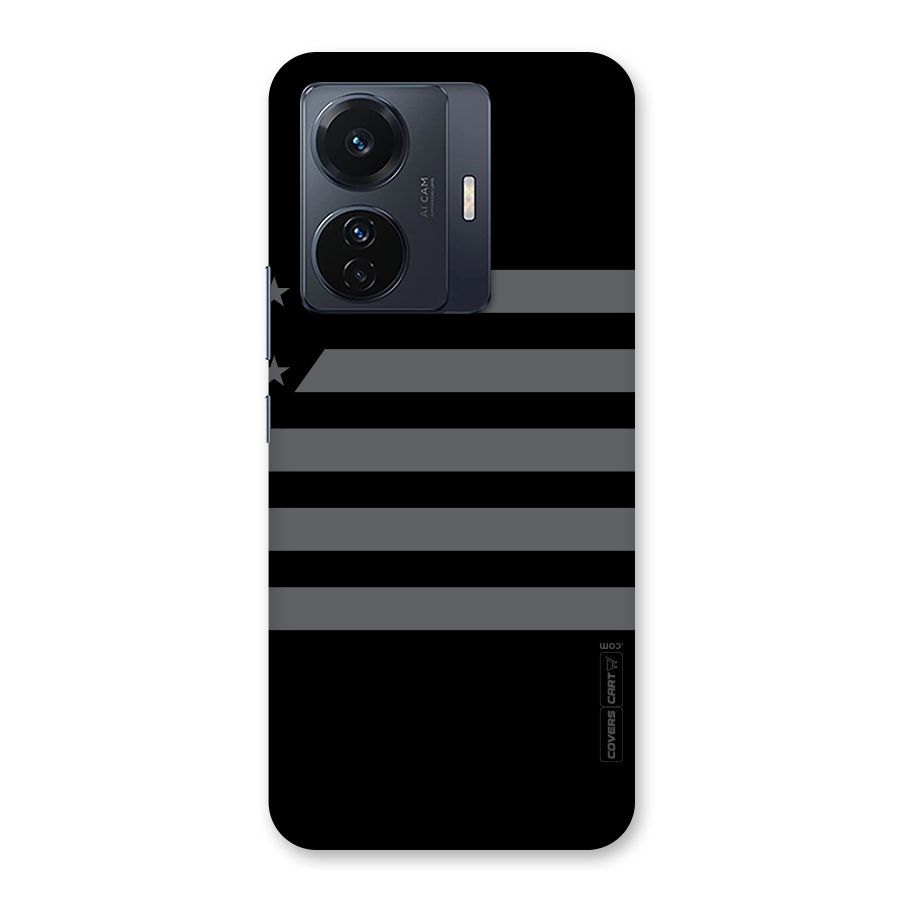 Grey Star Striped Pattern Back Case for Vivo T1 Pro