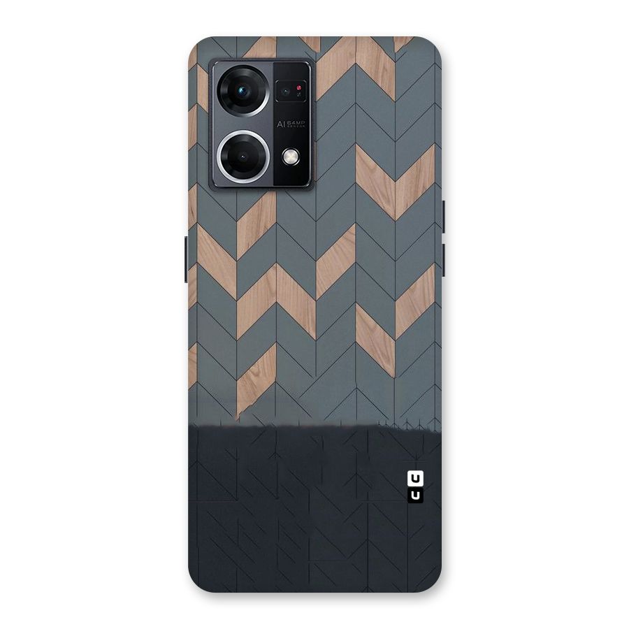 Greyish Wood Design Glass Back Case for Oppo F21 Pro 5G