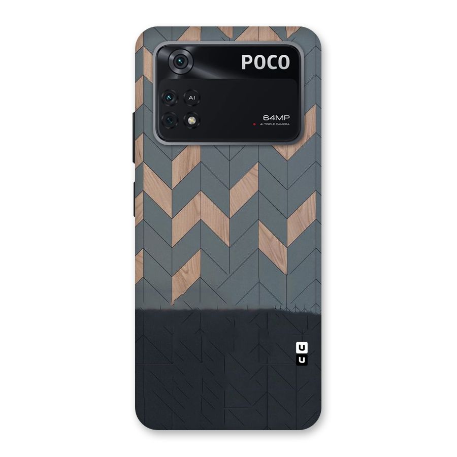 Greyish Wood Design Back Case for Poco M4 Pro 4G