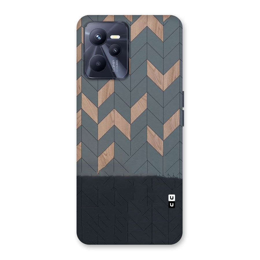 Greyish Wood Design Back Case for Realme C35