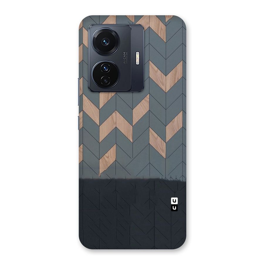 Greyish Wood Design Back Case for Vivo T1 Pro
