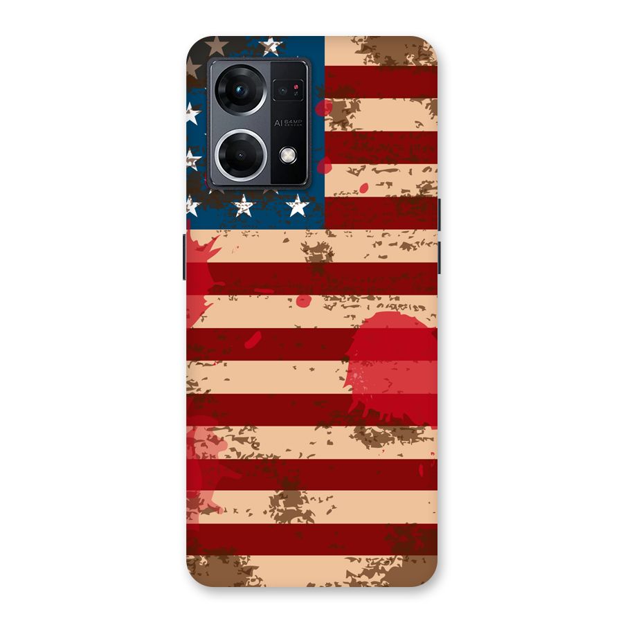 Grunge USA Flag Glass Back Case for Oppo F21 Pro 5G