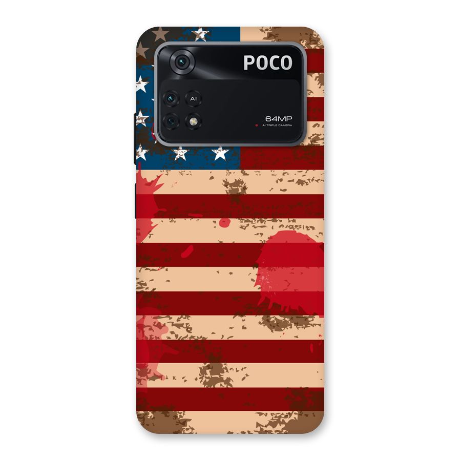 Grunge USA Flag Back Case for Poco M4 Pro 4G