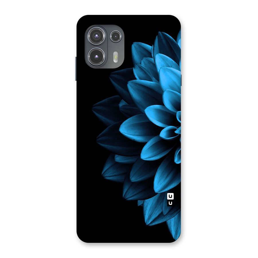 Half Blue Flower Back Case for Motorola Edge 20 Fusion